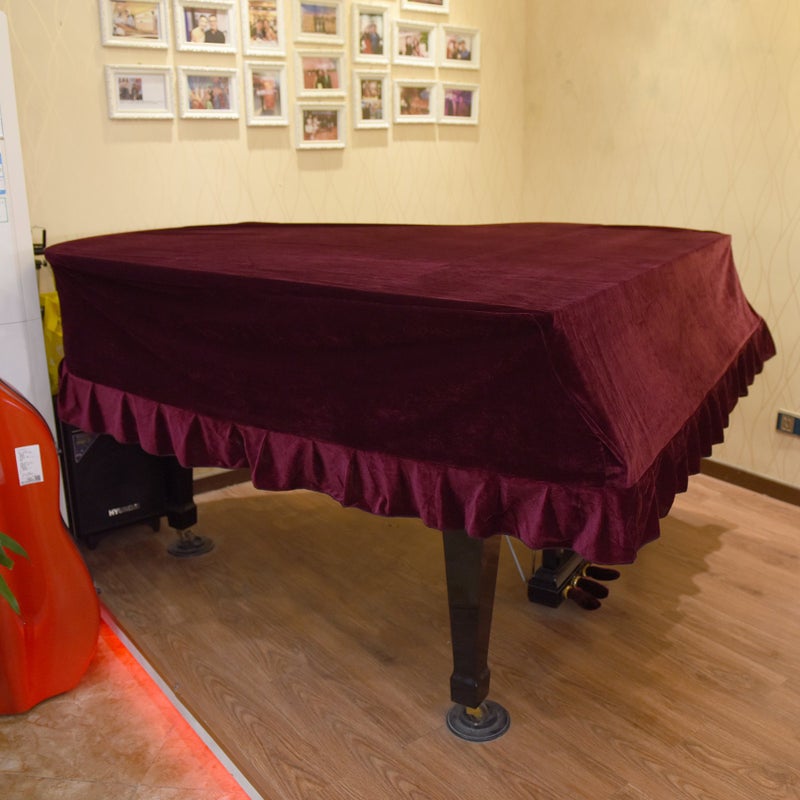 NKTM Grand Piano Cover, NKTM Dustproof Piano Washable with Velvet Soft Bordered Triangle Decorated Protective Cover Cloth (65" x 59" x 20" ) - Image 5